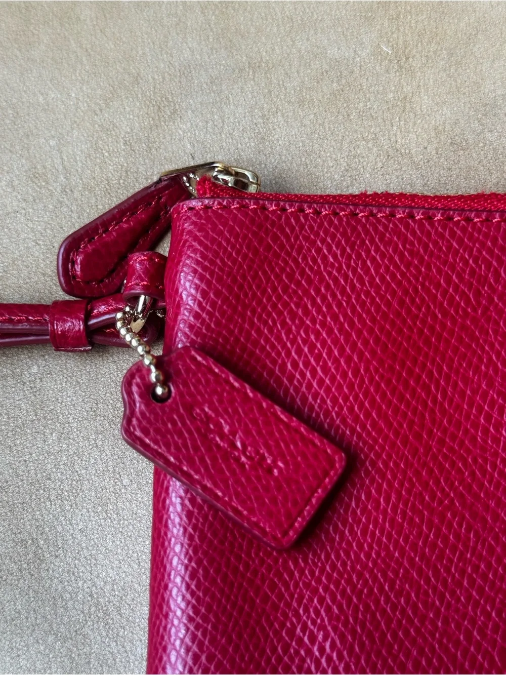 Coach Red Leather Wristlet